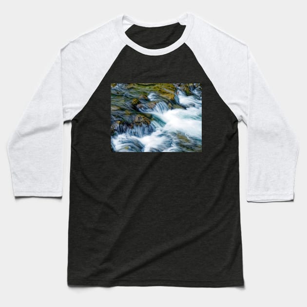 A crystal clear mountain stream Baseball T-Shirt by stevepaint